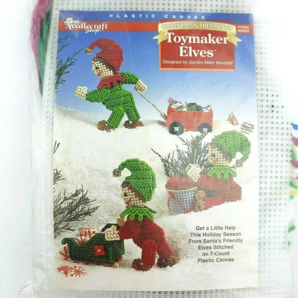 Needlecraft Shop Christmas Trimmings Toymaker Elves Plastic Canvas